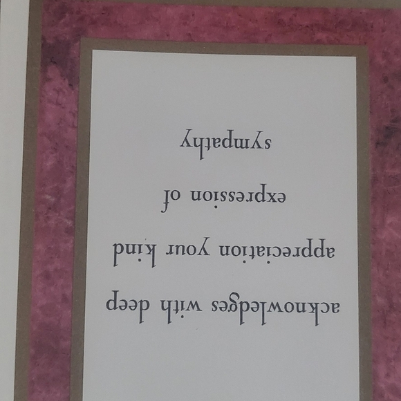 Sympathy appreciation funeral card w/envelope set - Picture 5 of 5